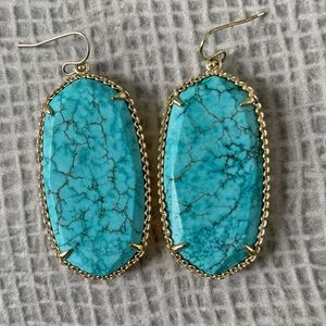 Kendra Scott Gold and Turquoise Earrings
